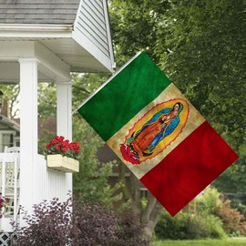 HVATLTL Our Lady Virgen De Guadalupe Mexican Flag 3x5FT,Heavy Duty 100D Polyester,Vivid Colors,Virgin Mary Flag with 2 Brass Grommets for Indoor Outdoor. (3x5)