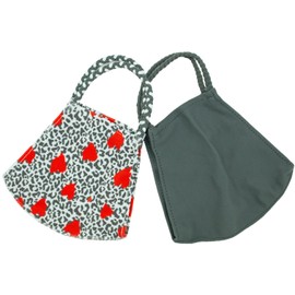 Grey Leopard Face Mask (Pom Mask 2-Pack)