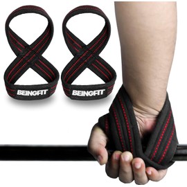 Beingfit Eight Straps, Figure 8 Wrist Straps for Strength Training, Weightlifting, Gym Training - Unisex, Many Colors Available, Training Gear, Lifting Straps