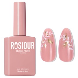 18ml Hema Free Pink Nude Gel Nail Polish- Hypoallergenic Non Toxic Nude Pink Nail Polish Gel, Long Lasting Soak Off UV Nail Polish for Manicure Nail Design Salon Home DIY