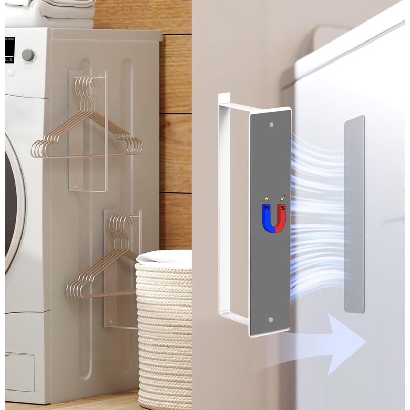 2 Pack Magnetic Hanger Holder for Laundry Room Organization and