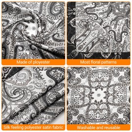35” Satin Large Head Scarves Silk Bandana Like Neck Scarf Hair Sleeping Wraps Lightweight Satin Silk Scarfs for Women (V)