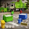 Yewkou Garbage Truck Toy, Friction Powered Recycling Vehicles with Lights