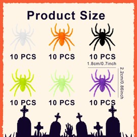 GZTINGI Halloween Decorations, 60 Pcs Plastic Spiders Small Plastic Spiders