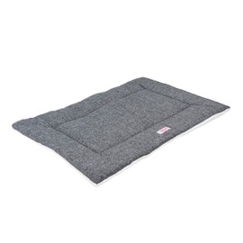 THE LICKER STORE DBD3005A-XL Flora 41" x 27" Extra Large Classic Cottage Linen/Plush Ultra Soft Reversible Pet Bed & Crate Mat with Washable Cover, Graphite