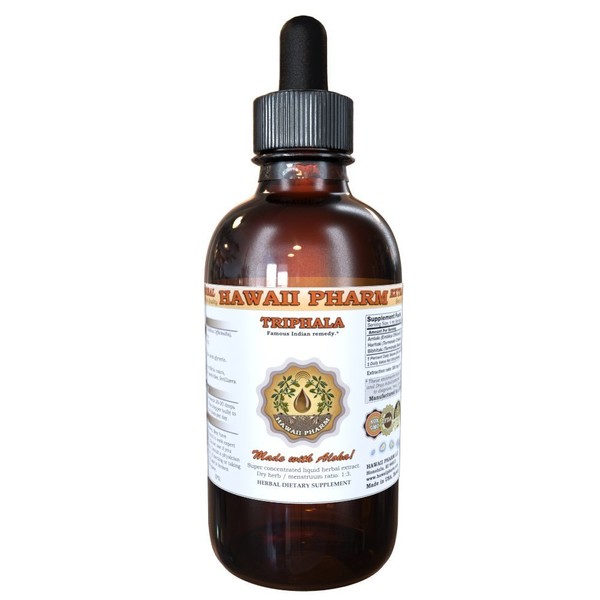 HawaiiPharm Triphala Liquid Extract, Organic Triphala Blend Tincture Herbal Supplement 4 fl.oz