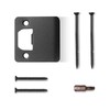 MOSECYOU Extended Strike Plate 2-1/4" x 2-1/4", Matte Black, Heavy