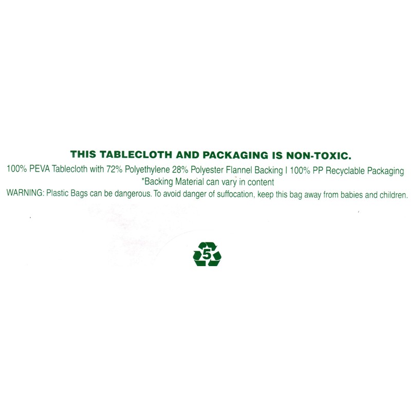 Kane Home PEVA Vinyl Tablecloth Flannel Back Waterproof Easter Plaid