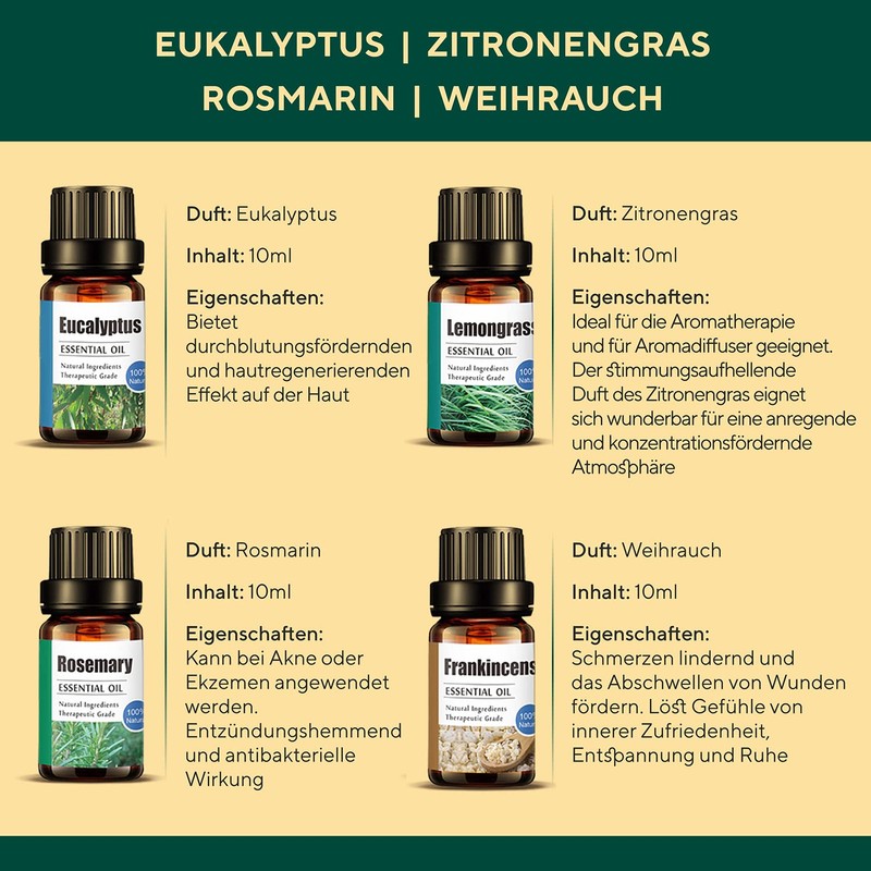 Organic Essential Oils Set of 12 - Natural Relaxation for