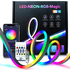 XSY CSZXINGSY Waterproof Neon Rope Lights 16.4ft - Flexible LED Strip Lights for Indoor/Outdoor, Parties, Bedroom, Christmas Decor (IP65, 16M Colors, Remote Control)