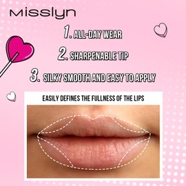 Misslyn Long Lasting Full Lipstick, 3 Precision Lipsticks for Easy Make-Up - Set of Three Pens
