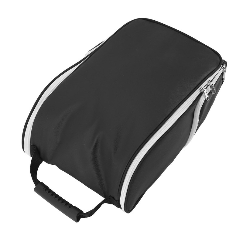 Golf Shoe Bag Convenient PU Leather Black Waterproof Dustproof Sport
