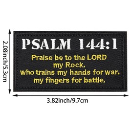 2 Pcs Tactical Psalm 144:1 BNW Patch Combat Badge,Military Tactical Backpack Patches,Morale Applique Embroidered Fastener Hook and Loop Emblem for Military Plate Carrier or Airsoft Vest