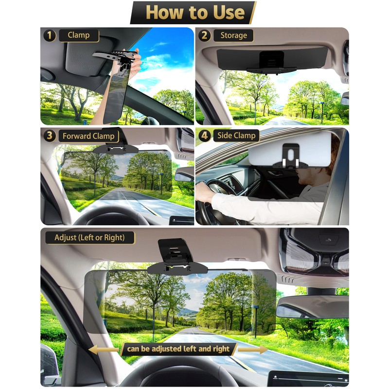 Woqucute Sun Visor Extender for Car, UV400 Polarized Car Visor