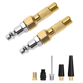 V2ine 2Pack Heavy-Duty Brass Air Nozzle With Quick Connector,Screw On Tire Inflator Chuck For Tire Inflator Gauge Compressor Accessories, Twist-on Chucks For Schrader Valve