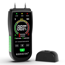 RDINSCOS Holzfeuchtemessger?t mit Hold-Funktion fr Brennholz, W?nde und Mauerwerk C RDINSCOS Feuchtigkeitsmesser fr Holz und Baustellen