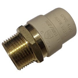 25 Pieces 3/4" Male NPT x 3/4" CPVC Adapter, 3/4" CPVC Male Adapter, Brass, 25 Packs