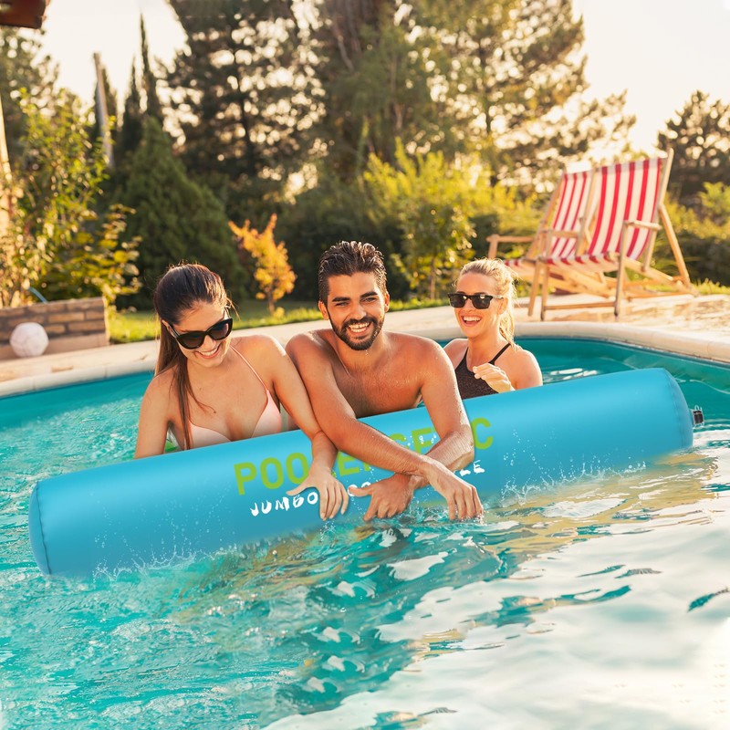 Poolergetic Jumbo Inflatable Pool Noodle, Large Giant Swim Float Blow