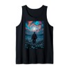 Samurai Warrior Overlooking Tranquil Moonlit Field Twilight Tank Top