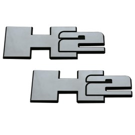 2pcs New H2 Rear Liftgate Door Nameplate 3D Badge Emblems Replacement for 2003-2009 Hummer H2 Origianl Size (Chrome)