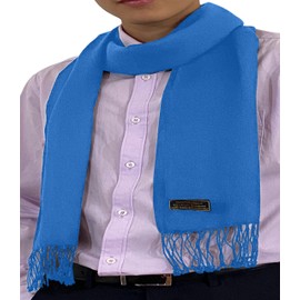 CJ Apparel Bufanda de moda nepalés con diseño de color sólido para hombre, Azul/claro, Talla única