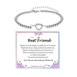 Friendship Gifts for Women, Gifts for Best Friend Forever Love Knot Heart BraceLet, Best Friend Friendship Birthday Gift Ideas for Female Friends Her BFF Bestie Presents on Christmas Graduation gifts