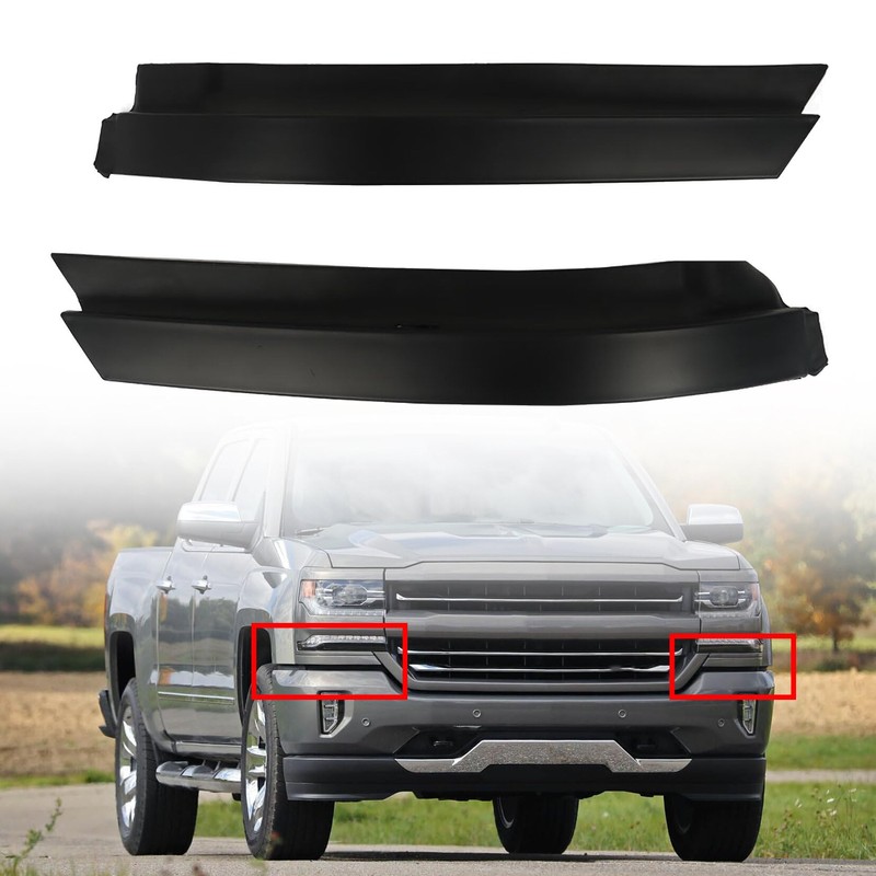 SEBLAFF Black Front Bumper Filler Panel Left and Right Plastic