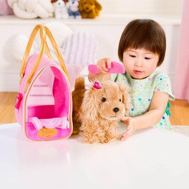 Pucci Pups – Plush Puppy – Carrier Bag – Golden Dot Glam Bag & Cocker Spaniel – Comb & Purse – Stuffed Animal – 2+ Years