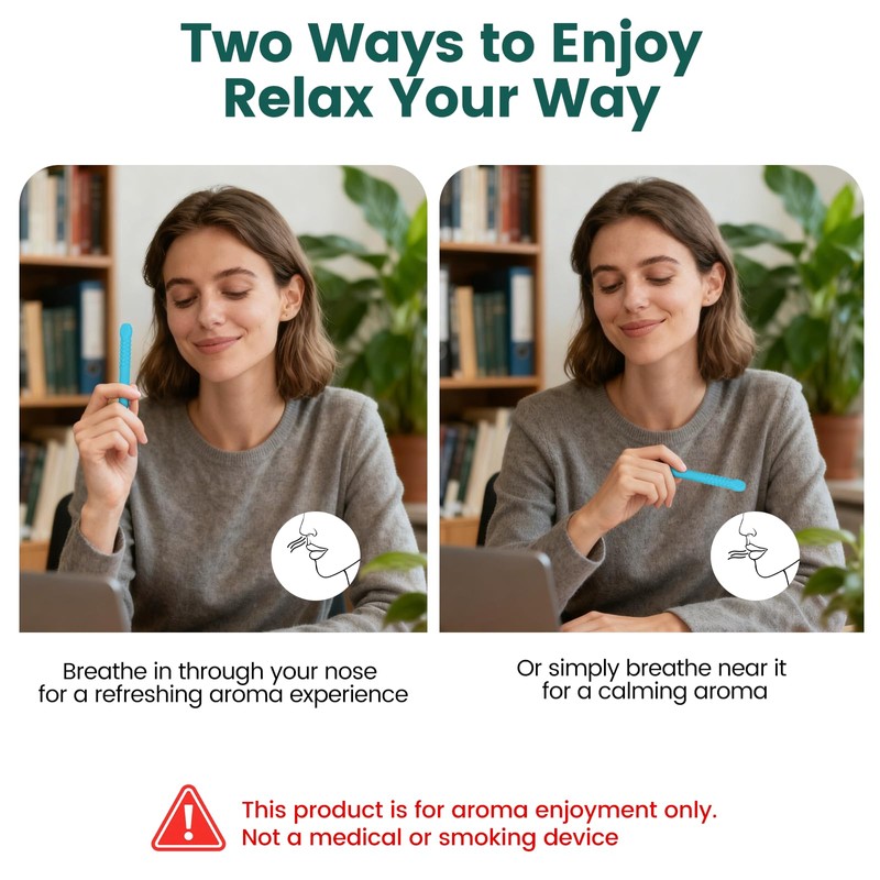 3 Pack Chewable Silicone Aroma Sticks with Essential Oils for