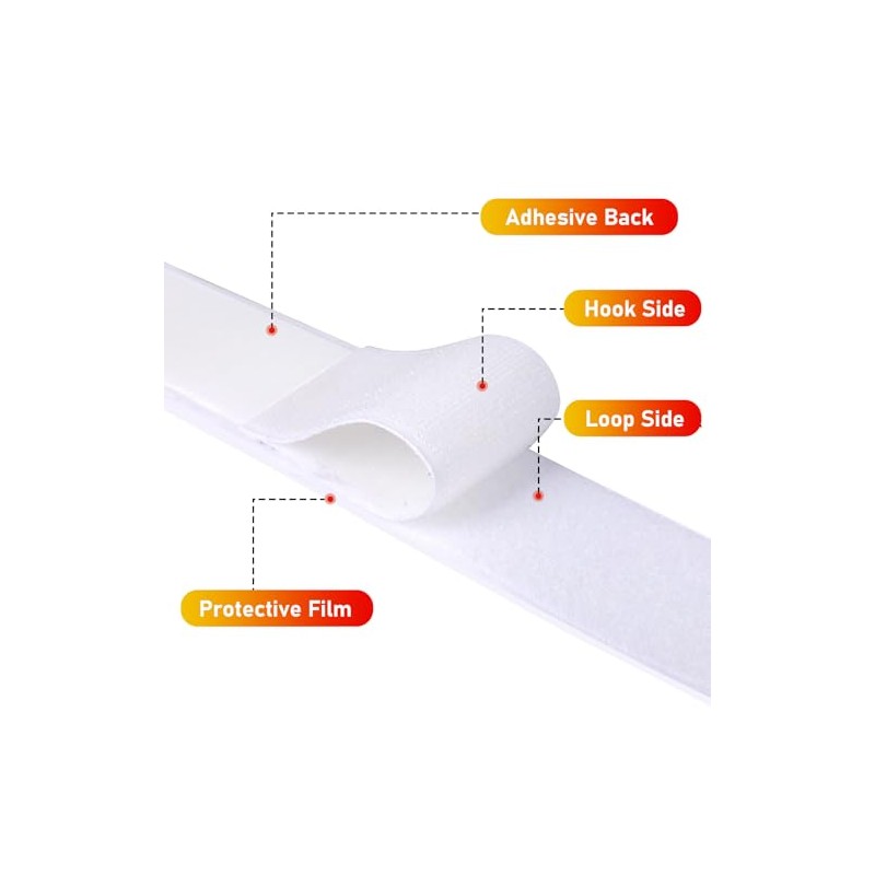 20Ft *3 Inch Hook and Loop Tape with Adhesive Back,