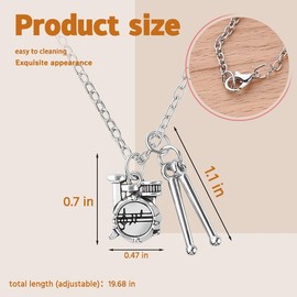 Drum Accessories Gifts for Men Women Daughter Son Birthday Gift for Drummer Percussionist Necklace Gifts for Men Women Friend Drum Lover Christmas Gift for Drummer Grandson Sister Drum Necklace Charm