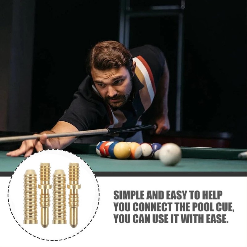Liahelianx 2 Sets Billiard Cue Joint Screws-Copper Alloy Precision Replacement