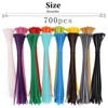 700pcs 8" Coloured Cable Ties, 200mm x 3.6mm Nylon Zip