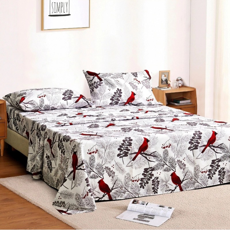 Virah Bella - Cardinals - 4-Piece Sheet Set - King