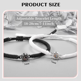 BOCHOI 100 Languages Mathing Couple Bracelets Valentine's Day Gifts for Couples for Boyfriend/Girlfriend/Wife/Husband Christmas Birthday Gift