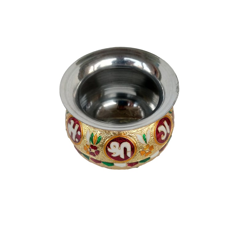 Rastogi Handicrafts Mangal Kalash Set Meenakari Work for Puja Kalash