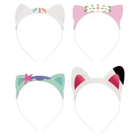 Unique Multicolor Gabby's Dollhouse Glitter Paper Headbands - 4 Count | Unique, Fun and Sparkly - Party-Perfect for Kids Birthdays and Dress-Up, One Size Fits Most