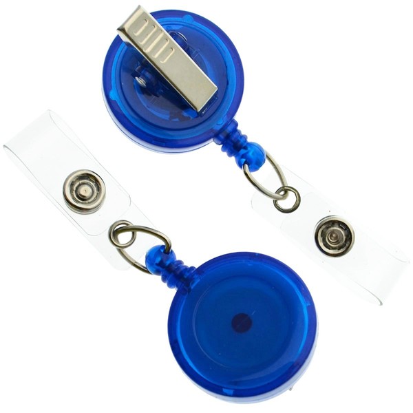 25 Pack - Translucent Retractable ID Badge Reels with Alligator
