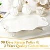 DUJUST Porcelain Serving Tray with Handles, Luxury British Style Coffee