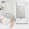 AELS Farmhouse Hanging Laundry Hamper with 2 Hooks, Washable Beige