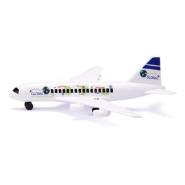 Siku 6312 airport set, metal/plastic, white, incl. commercial aircraft, catering vehicle, trailer with passenger stairs, towing tractor, luggage tag and 5 m long taxiway tape