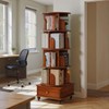 Chilassic 4-Tier Rotating Bookshelf Tower with Drawer and Wheels 360°