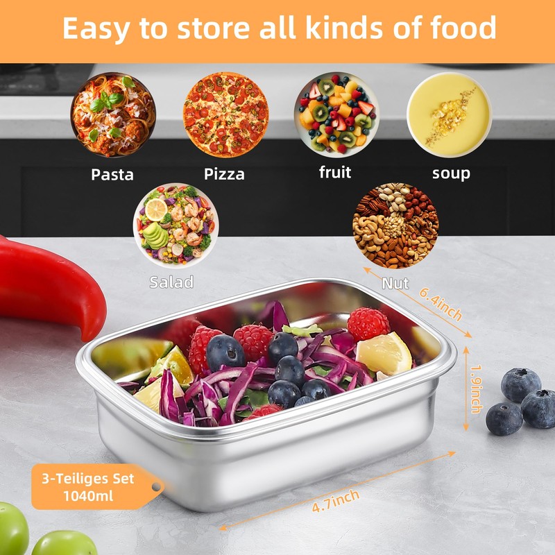 Misichao Small Stainless Steel Food Storage Containers with Lids -