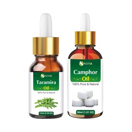 Salvia Essential Oil Bundle - Taramira (Eruca Sativa) Essential Oil - 15ml & Camphor Oil - 30ml