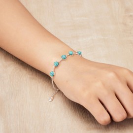 Philip Jones Synthetic Turquoise Gemstone Bracelet