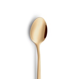 Beckmann & Rommerskirchen VISTA Long Drink Spoon/Latte Macchiato Spoon Set of 6 | PVD Gold | Matte Stainless Steel | Long Spoon for Latte Macchiato | Coffee Spoon Long | Bar Spoon