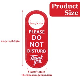 TIESOME 1 Pack Please Do Not Disturb Door Hanger Sign, Please Do Not Disturb Thank You PU Leather Double Sided Door Knob Privacy Sign Ideal for Office Home Clinic Dorm Online Meeting