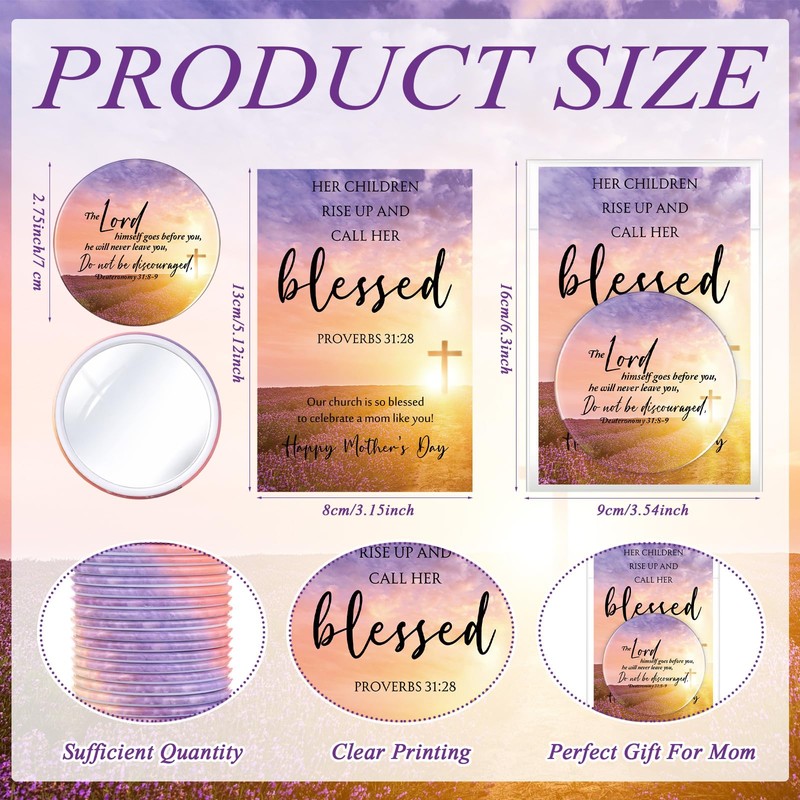 Meanplan 36 Sets Mother's Day Mirrors Christian Gifts Bulk Religious