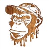 Mylar: Monkey Bad Boy Plastic Stencil 21 x 21 cm