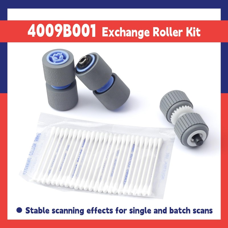 Dusledel 3 PCS Set 4009B001 Scanner Exchange Roller Kit Compatible